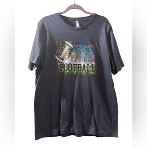 Bella Canvas Dark Gray Faith, Family, Football Tee